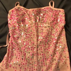 Pink sequin top